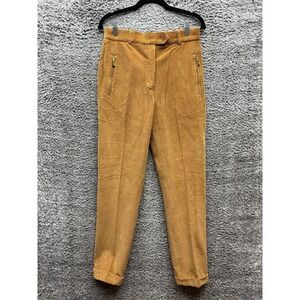 Escada Margaretha Ley Pleated High Rise Corduroy Dress Pants Brown Women Size 40